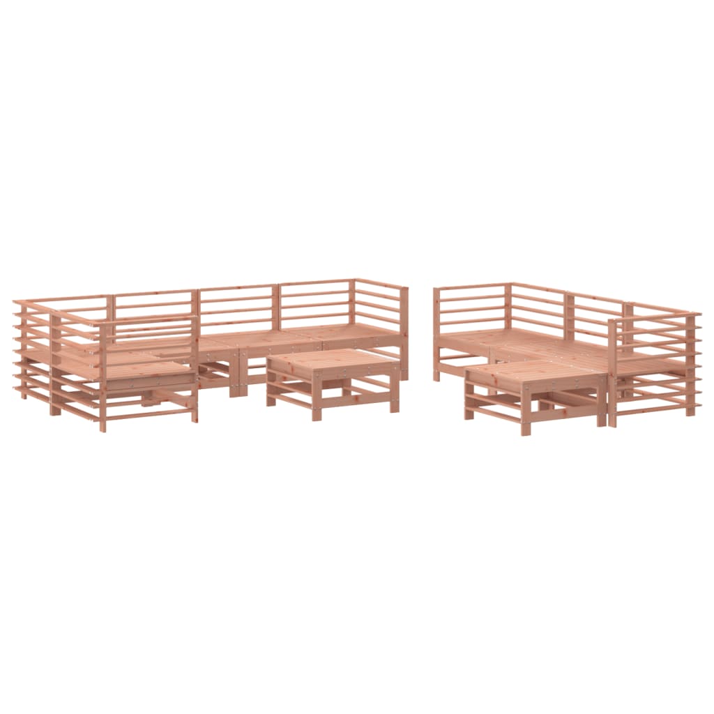 Set Divani Giardino 10pz con Cuscini Legno Massello di Douglas - homemem39