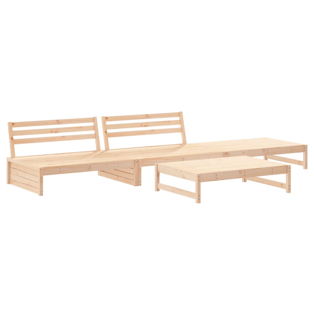 Set Divani da Giardino 4 pz con Cuscini in Legno Massello - homemem39