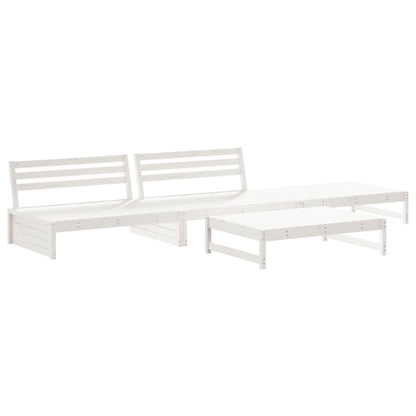 Set Divani da Giardino 4pz con Cuscini in Legno Massello Bianco - homemem39