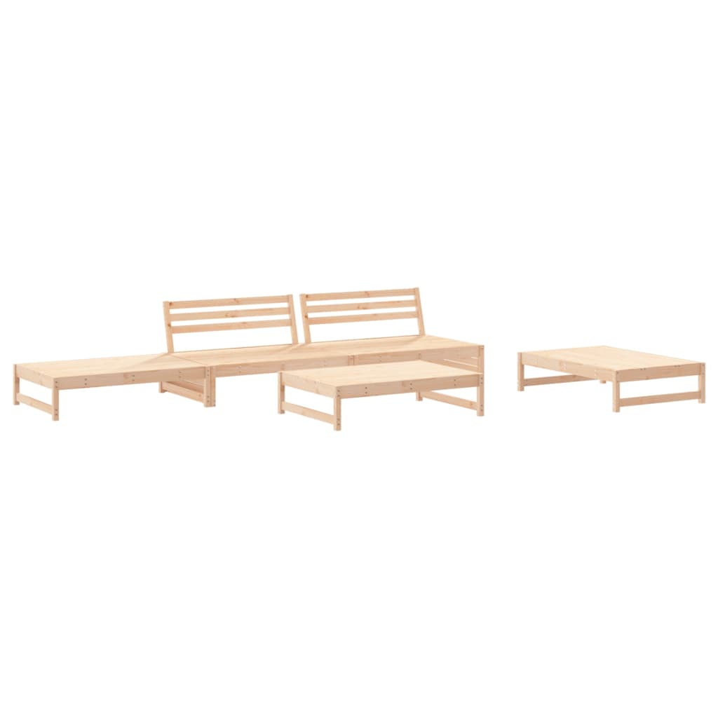 Set Divani da Giardino 5 pz con Cuscini in Legno Massello - homemem39