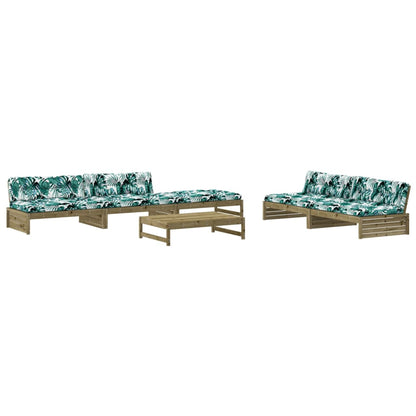 Set Divani da Giardino 6pz con Cuscini Legno Impregnato di Pino - homemem39