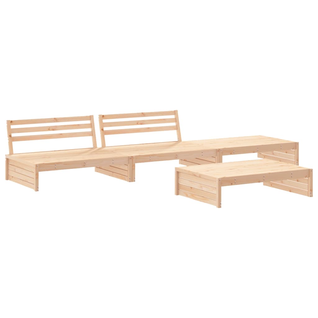 Set Divani da Giardino 4 pz con Cuscini in Legno Massello - homemem39