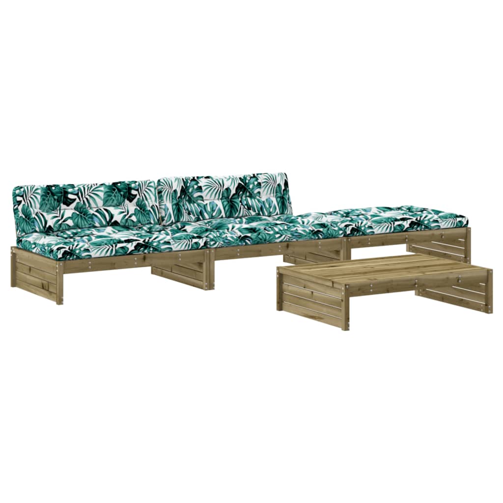 Set Divani da Giardino 4pz con Cuscini Legno Impregnato di Pino - homemem39