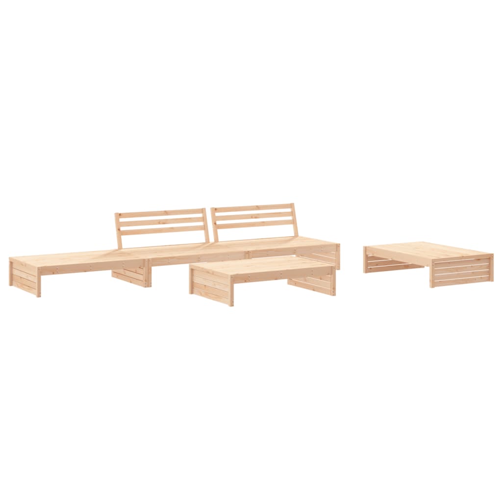 Set Divani da Giardino 5 pz con Cuscini in Legno Massello - homemem39