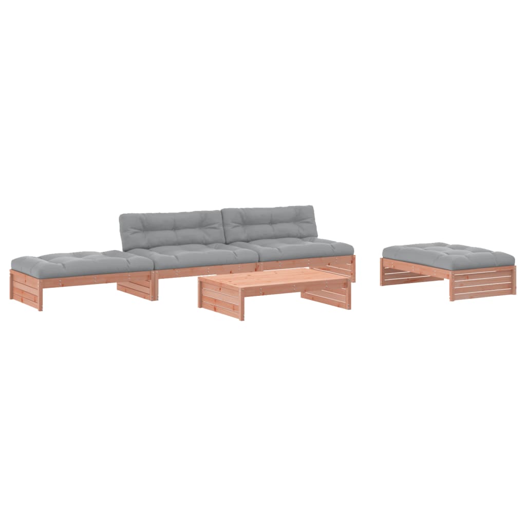 Set Divani Giardino 5 pz con Cuscini Legno Massello di Douglas - homemem39