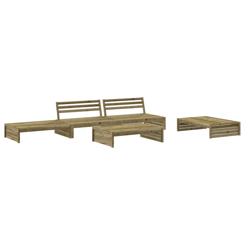 Set Divani da Giardino 5pz con Cuscini Legno Impregnato di Pino - homemem39