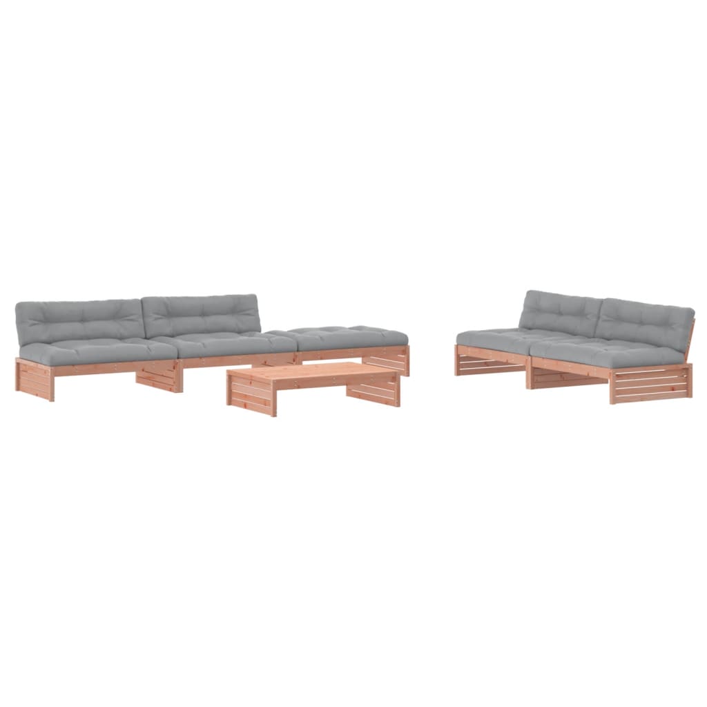 Set Divani Giardino 6 pz con Cuscini Legno Massello di Douglas - homemem39