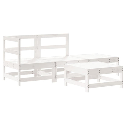 Set Salotto da Giardino 4 pz Bianco in Legno Massello di Pino - homemem39