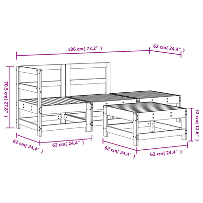 Set Salotto da Giardino 4 pz in Legno Impregnato di Pino - homemem39