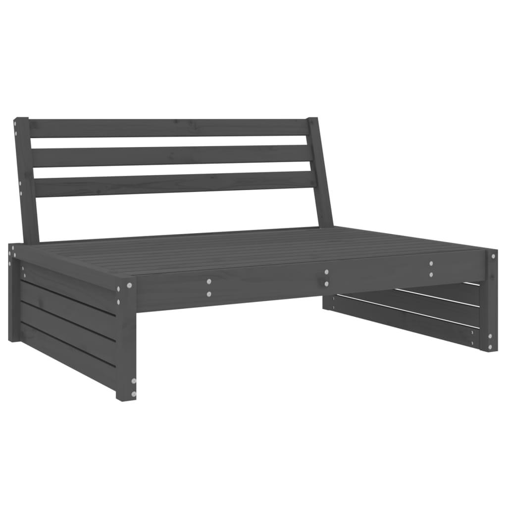 Set Salotto da Giardino 2 pz Grigio in Legno Massello di Pino - homemem39