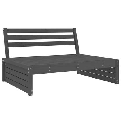 Set Salotto da Giardino 2 pz Grigio in Legno Massello di Pino - homemem39