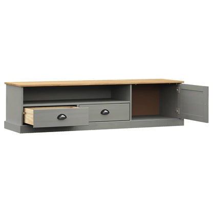 Mobile Porta TV VIGO Grigio 156x40x40 cm Legno Massello di Pino - homemem39