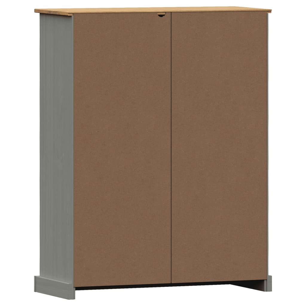 Libreria VIGO 90x35x114,5 cm in Legno Massello di Pino Grigio - homemem39