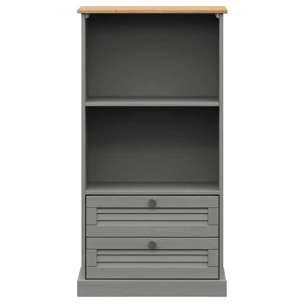 Libreria VIGO 60x35x114,5 cm in Legno Massello di Pino Grigio - homemem39