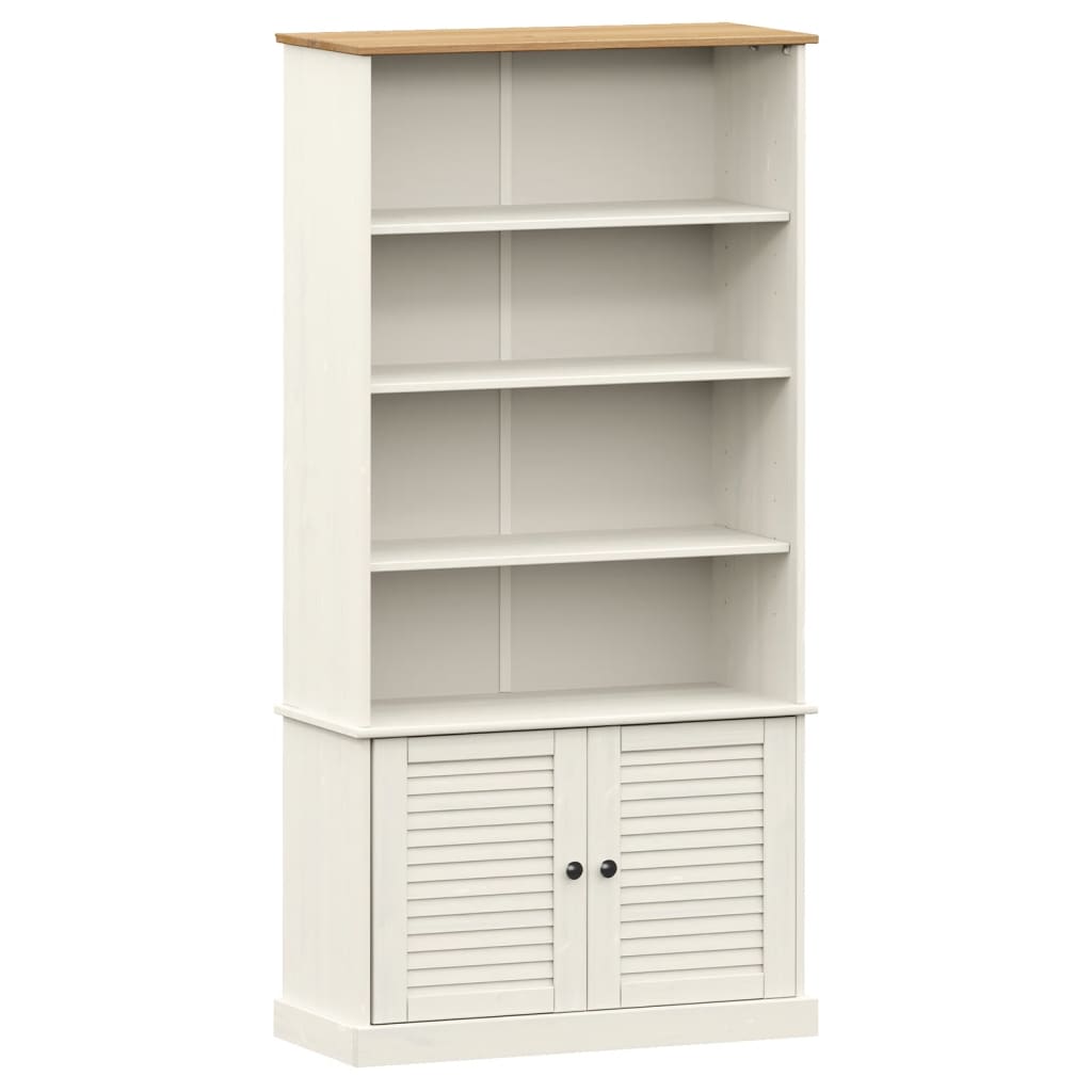 Libreria VIGO 85x35x170 cm in Legno Massello di Pino Bianco - homemem39