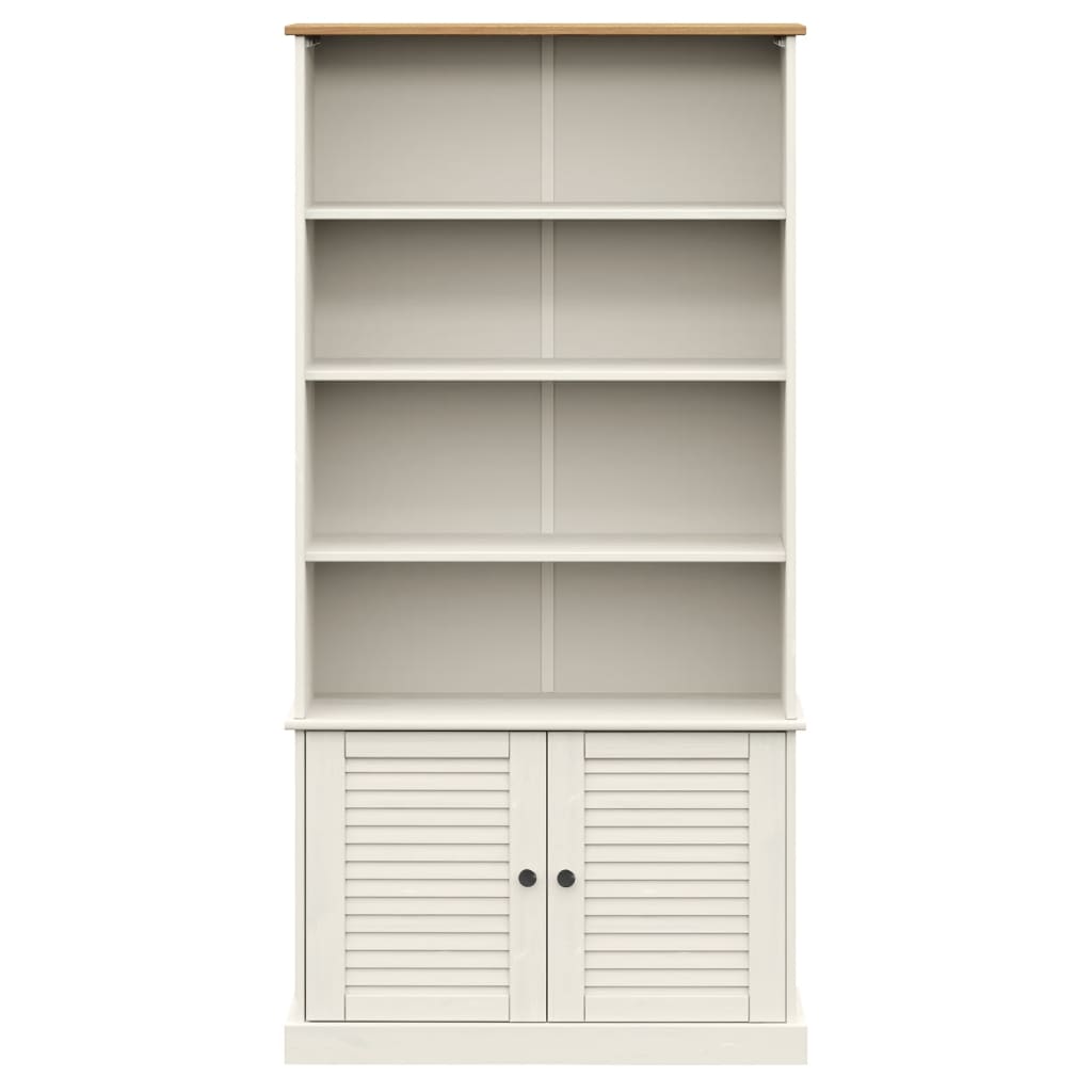 Libreria VIGO 85x35x170 cm in Legno Massello di Pino Bianco - homemem39