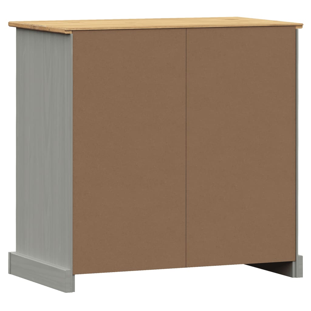 Credenza Cassetti VIGO Grigia 78x40x75 cm Legno Massello Pino - homemem39