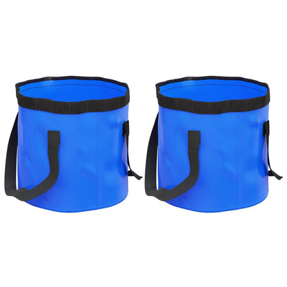 Secchi Pieghevoli 2 pz Blu 20 L in PVC - homemem39