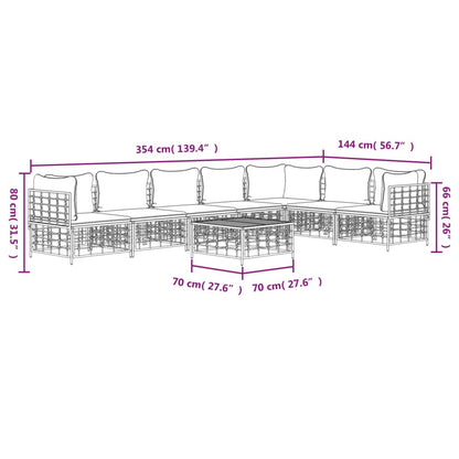 Set Divani da Giardino 8 pz con Cuscini Antracite in Polyrattan - homemem39