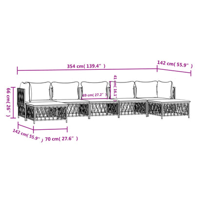 Set Salotto da Giardino 7 pz con Cuscini Antracite in Acciaio - homemem39