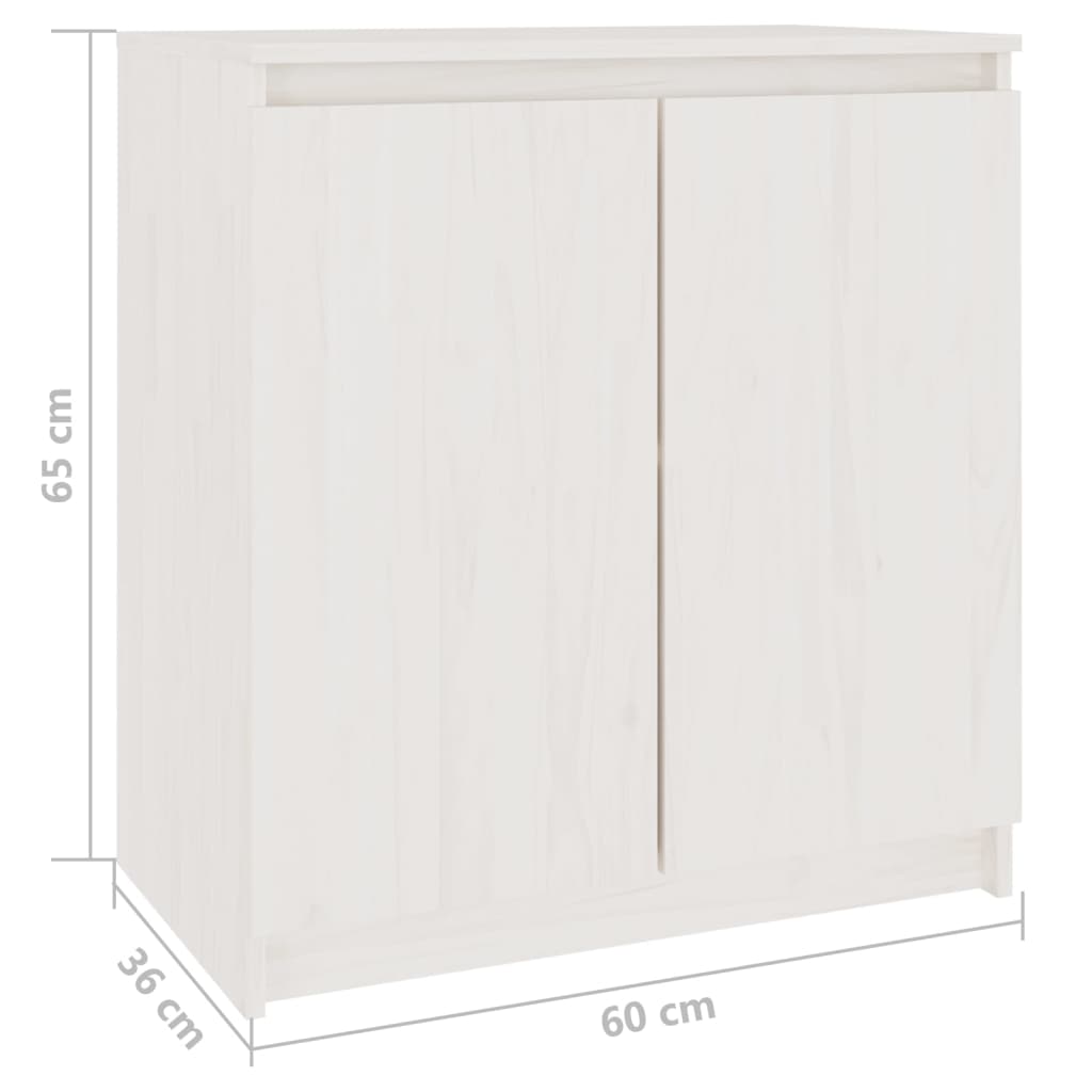 Armadietto Bianco 60x36x65 cm in Legno Massello di Pino - homemem39