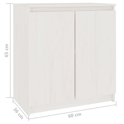 Armadietto Bianco 60x36x65 cm in Legno Massello di Pino - homemem39