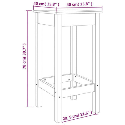 Sgabelli da Bar 2 pz Bianchi 40x40x78 cm Legno Massello di Pino - homemem39