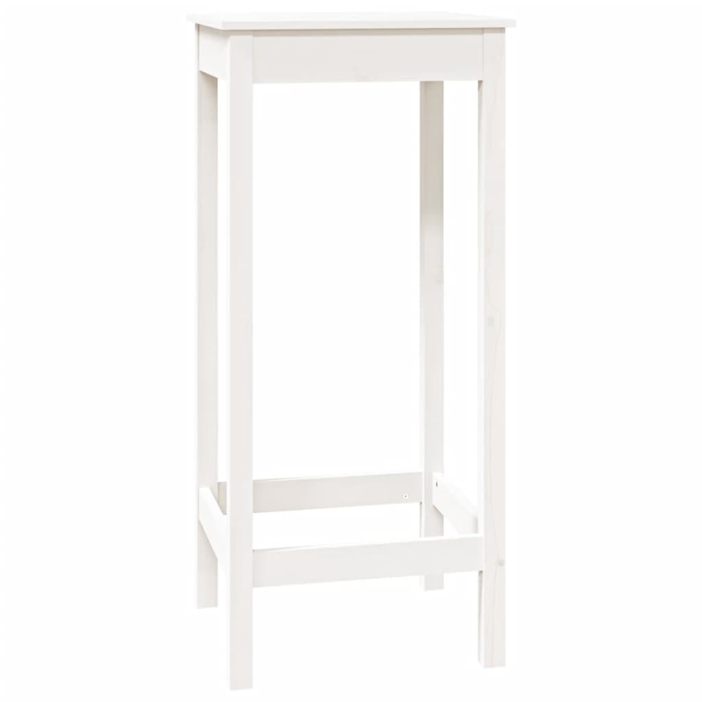 Tavolo da Bar Bianco 50x50x110 cm in Legno Massello di Pino - homemem39