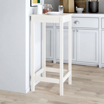 Tavolo da Bar Bianco 50x50x110 cm in Legno Massello di Pino - homemem39