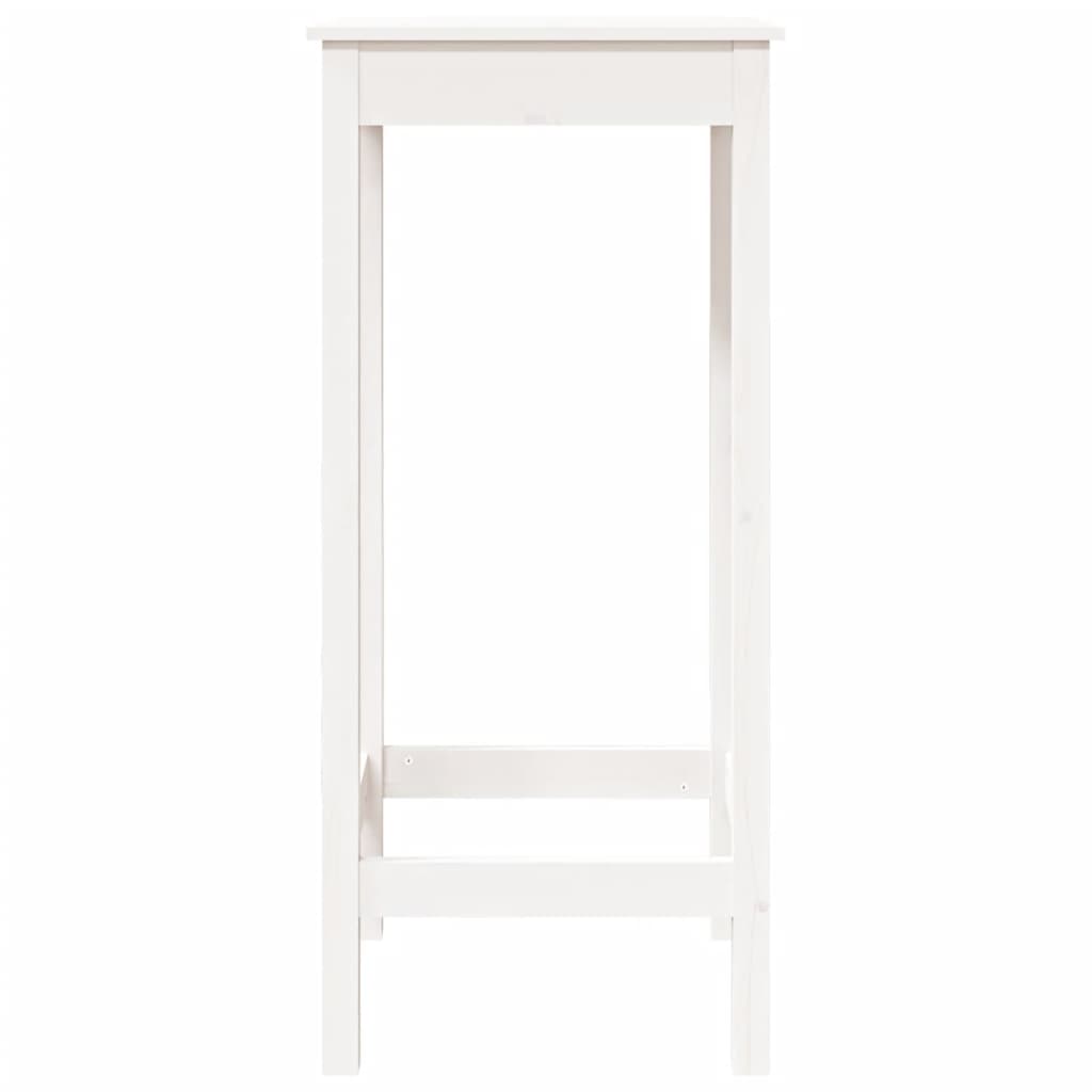 Tavolo da Bar Bianco 50x50x110 cm in Legno Massello di Pino - homemem39