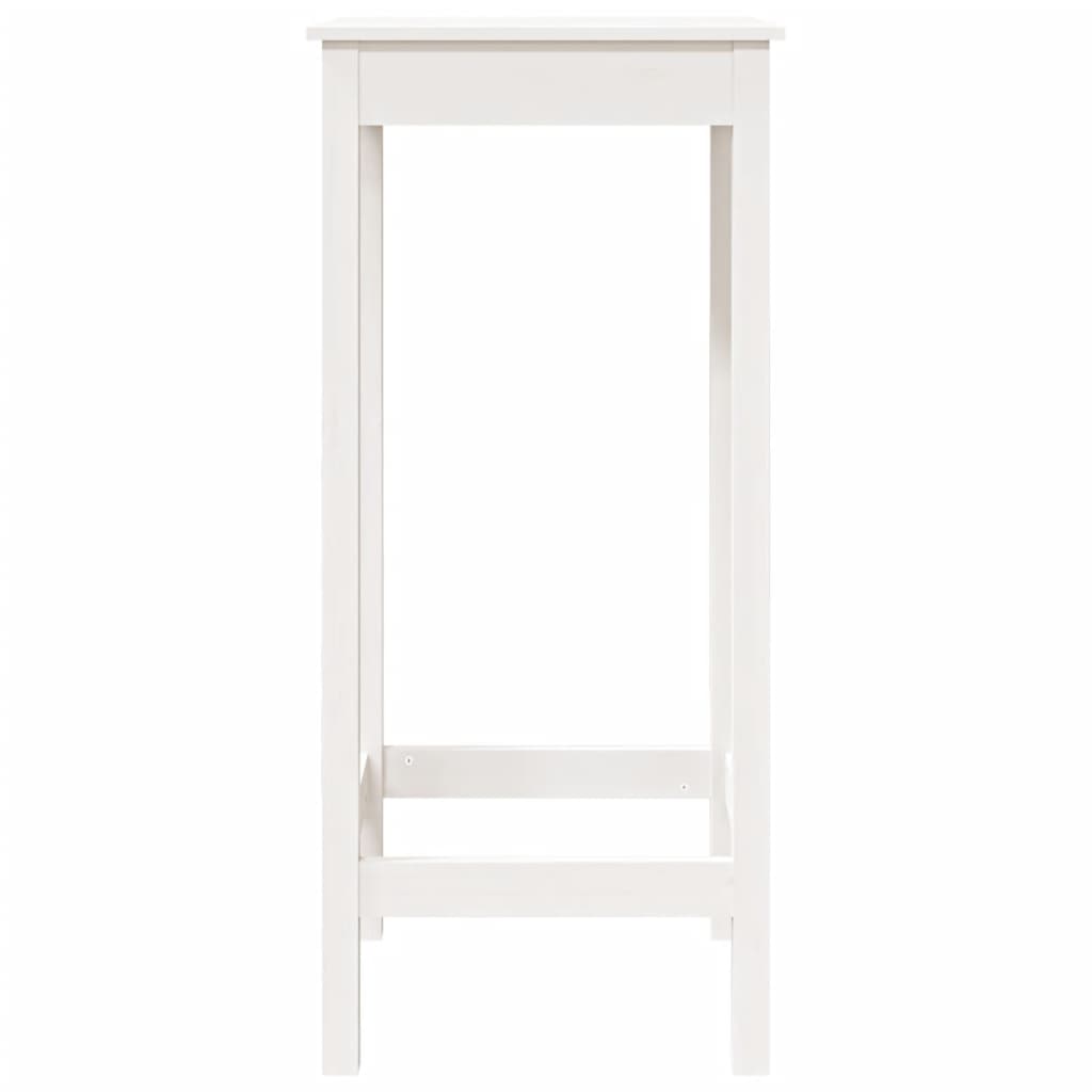 Tavolo da Bar Bianco 50x50x110 cm in Legno Massello di Pino - homemem39