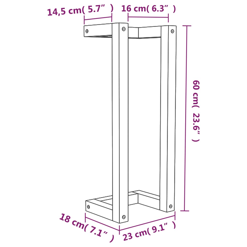 Portasciugamani Bianco 23x18x60 cm in Legno Massello di Pino - homemem39