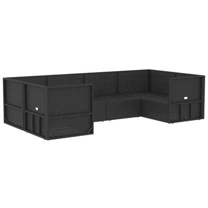 Set Mobili da Giardino 6 pz con Cuscini in Polyrattan Nero - homemem39