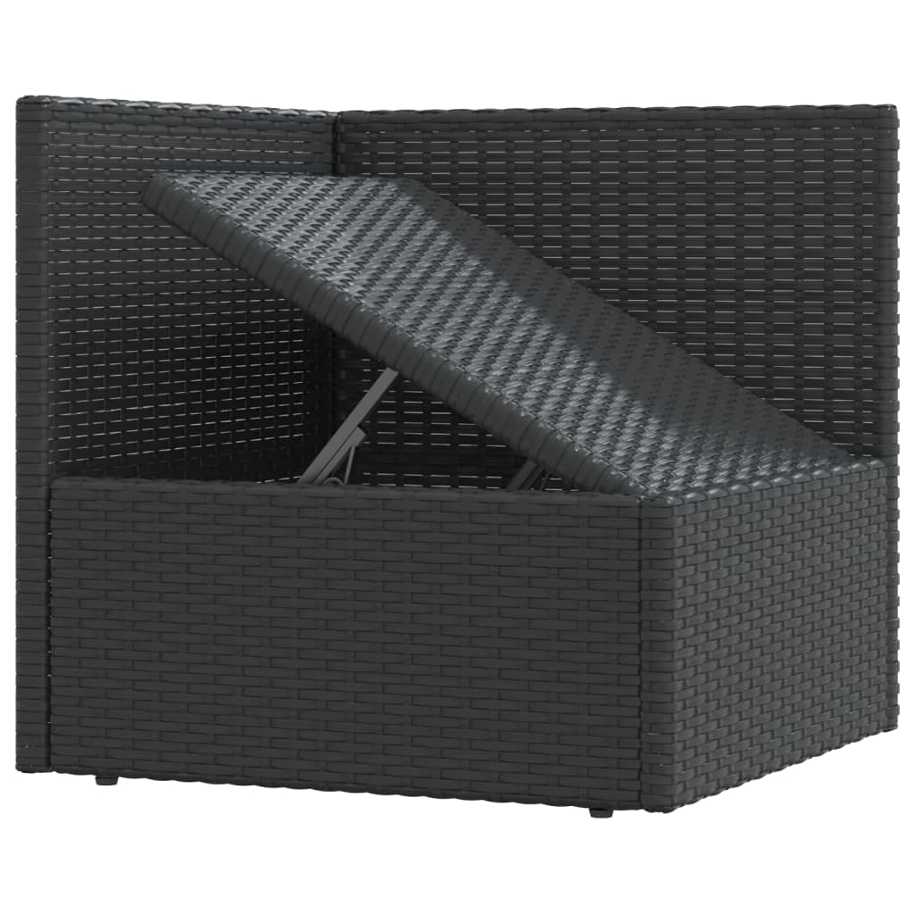 Set Mobili da Giardino 6 pz con Cuscini in Polyrattan Nero - homemem39