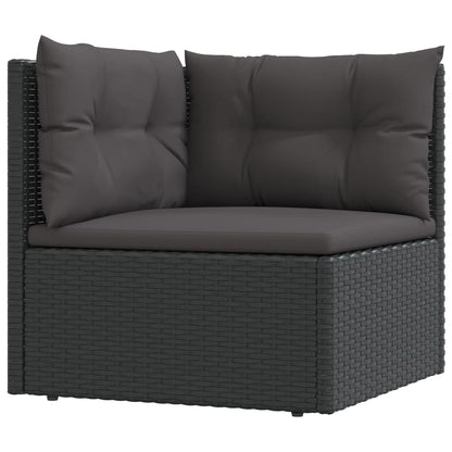 Set Salotto da Giardino con Cuscini 7pz Nero Polyrattan - homemem39