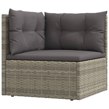 Set Divani da Giardino 6 pz con Cuscini in Polyrattan Grigio - homemem39