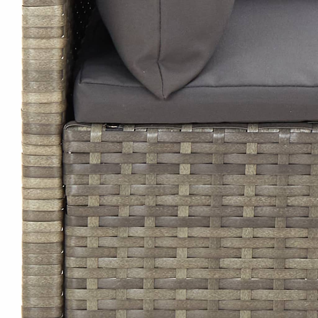 Set Divani da Giardino 6 pz con Cuscini in Polyrattan Grigio - homemem39