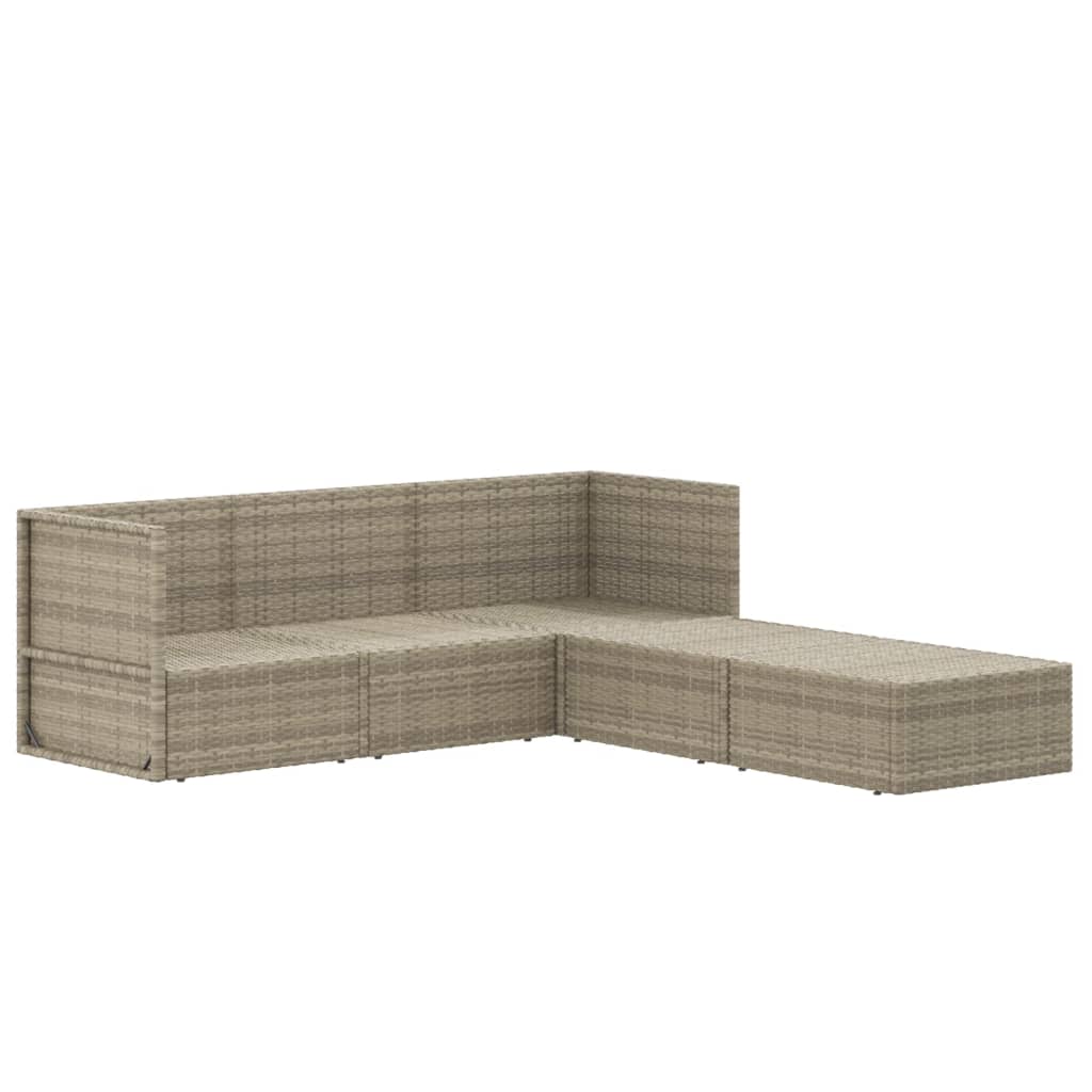 Set Divani da Giardino 5 pz con Cuscini in Polyrattan Grigio - homemem39