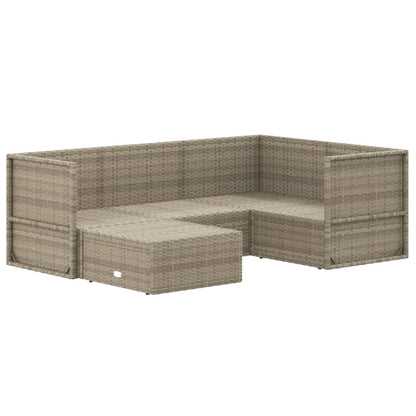 Set Divani da Giardino 5 pz con Cuscini in Polyrattan Grigio - homemem39