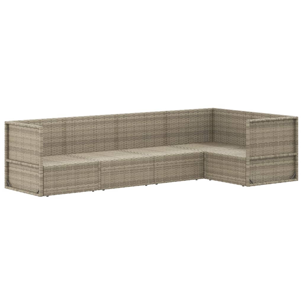 Set Divani da Giardino 5 pz con Cuscini in Polyrattan Grigio - homemem39