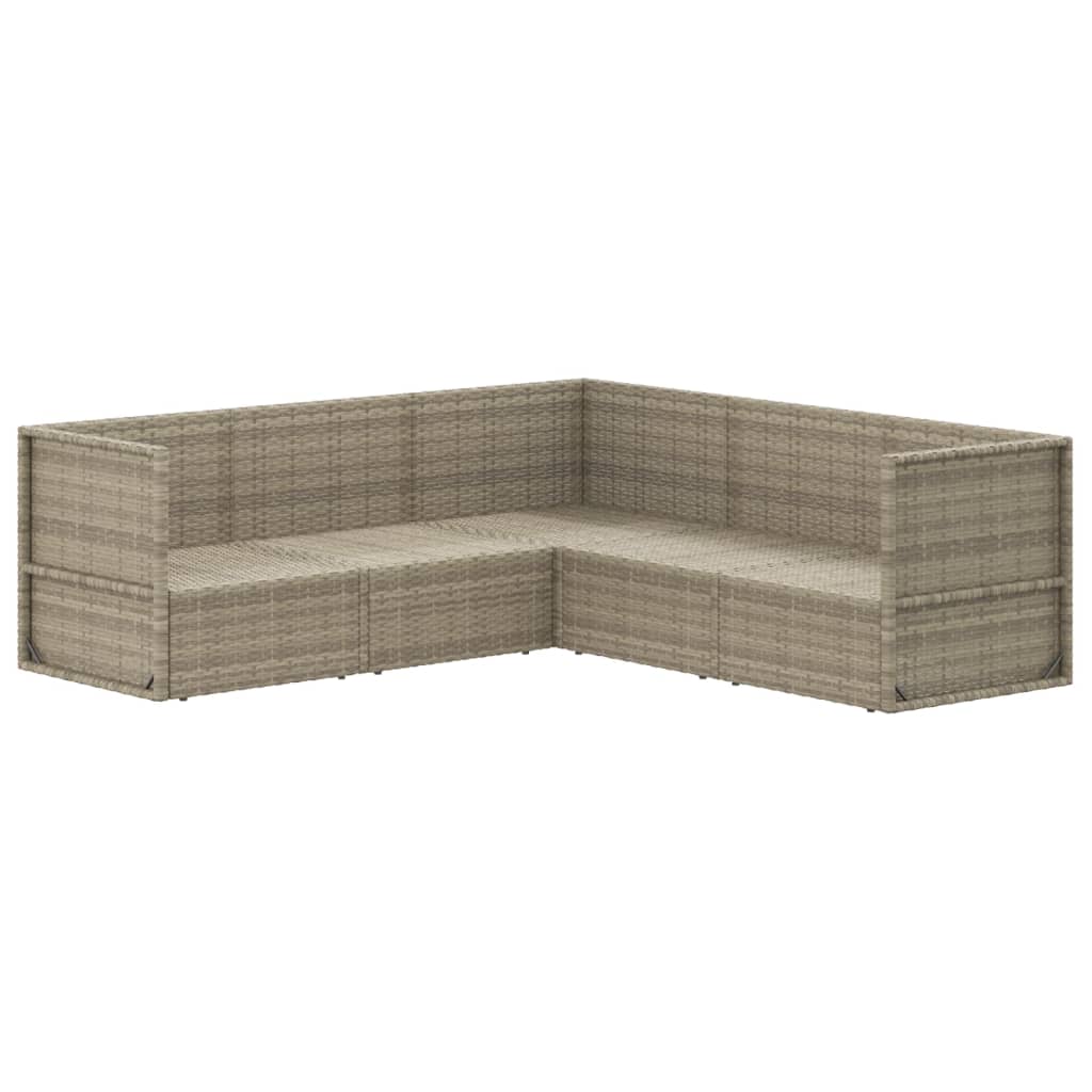 Set Divani da Giardino 5 pz con Cuscini in Polyrattan Grigio - homemem39