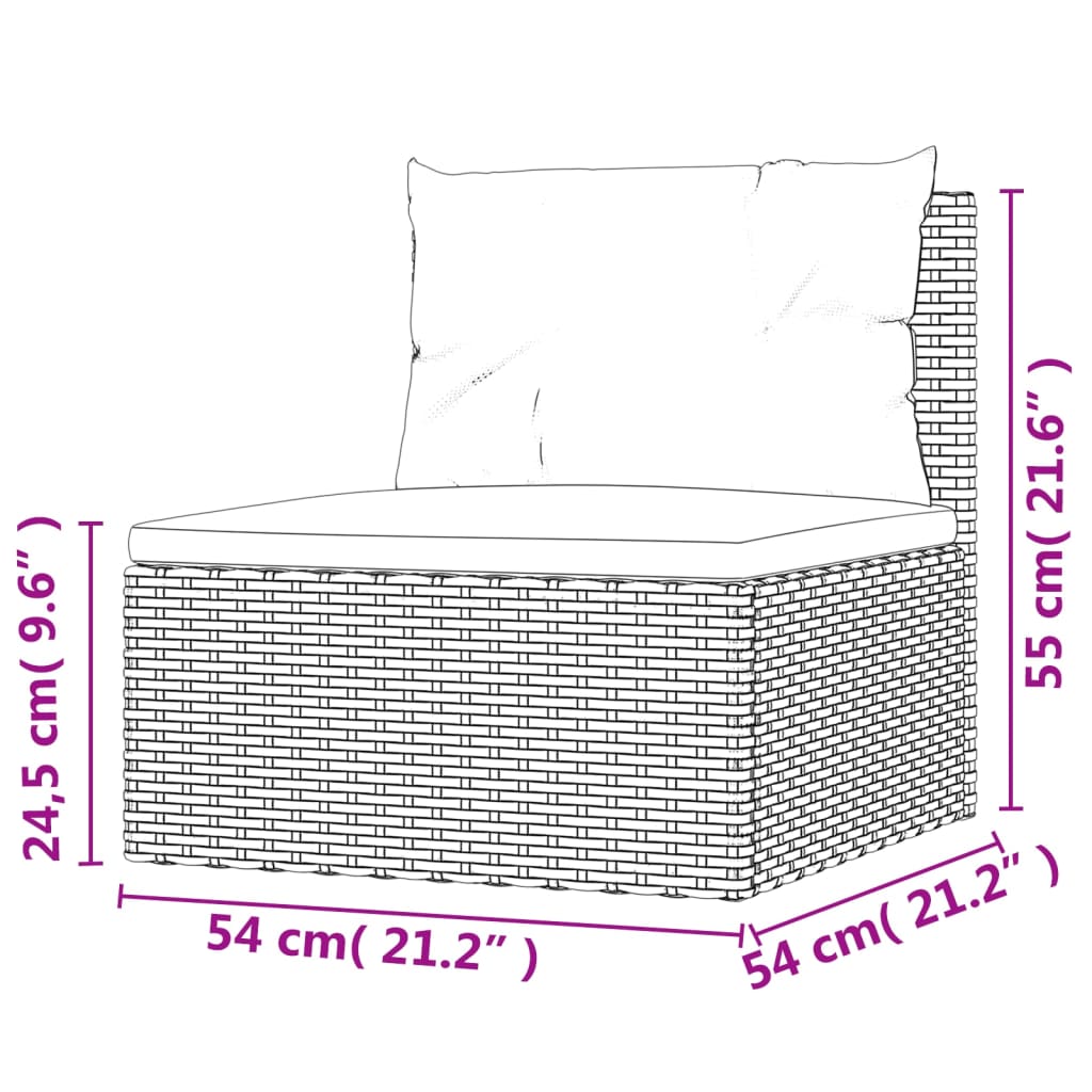 Set Divani da Giardino 5 pz con Cuscini in Polyrattan Grigio - homemem39