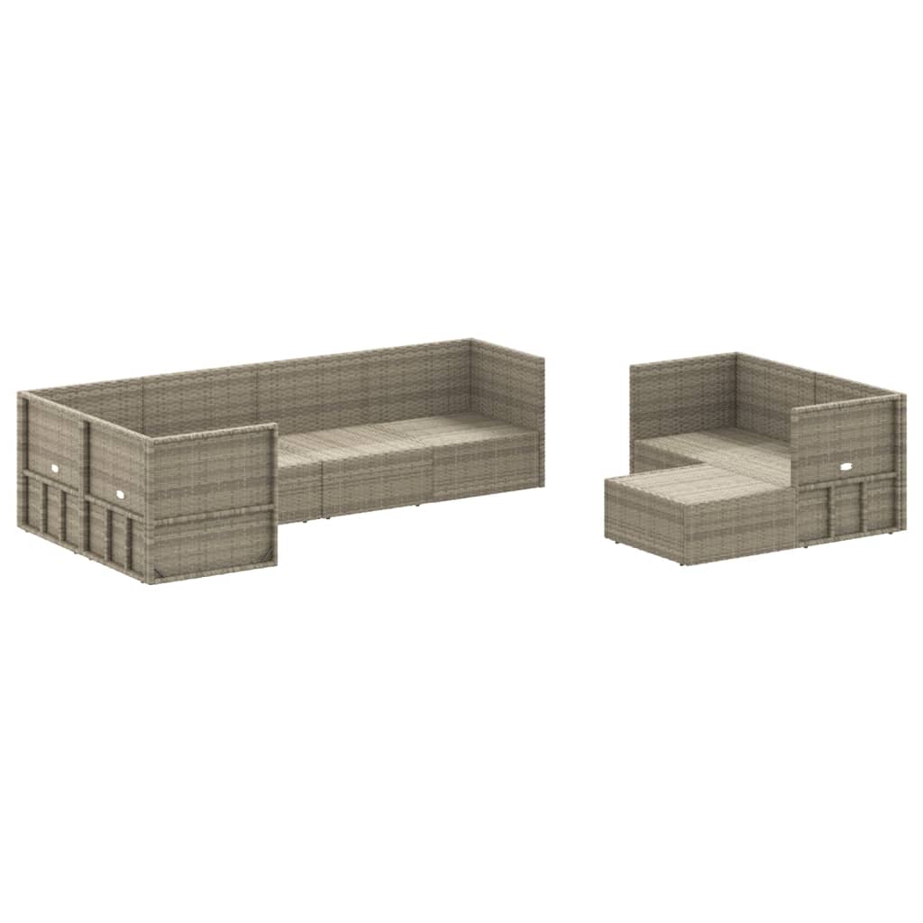 Set Divani da Giardino 8 pz con Cuscini in Polyrattan Grigio - homemem39