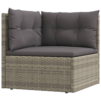 Set Divani da Giardino 8 pz con Cuscini in Polyrattan Grigio - homemem39