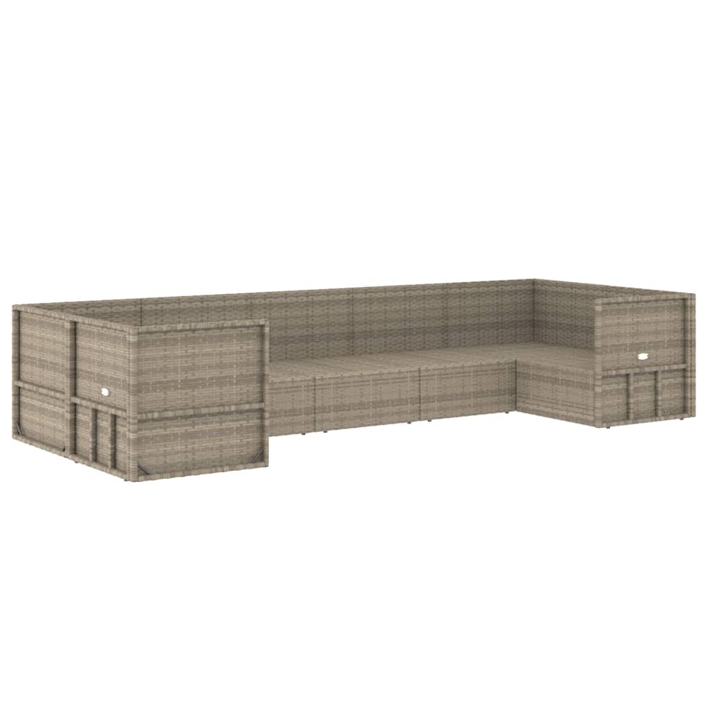 Set Divani da Giardino 7 pz con Cuscini in Polyrattan Grigio - homemem39