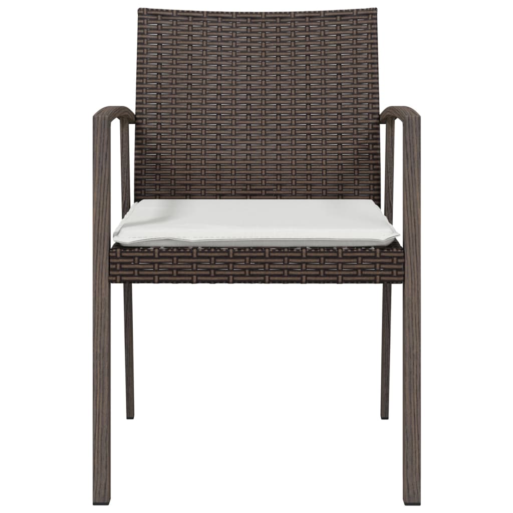 Sedie Giardino con Cuscini 4pz Marroni 56,5x57x83 cm Polyrattan - homemem39