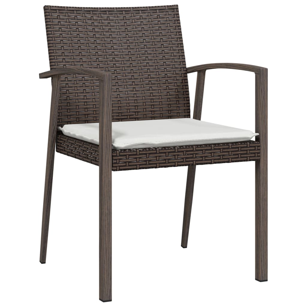 Sedie Giardino con Cuscini 6pz Marroni 56,5x57x83 cm Polyrattan - homemem39