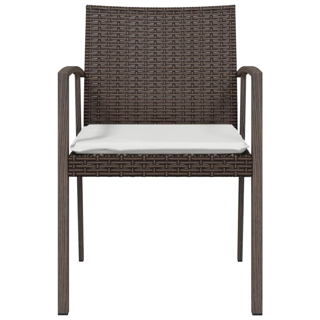 Sedie Giardino con Cuscini 6pz Marroni 56,5x57x83 cm Polyrattan - homemem39