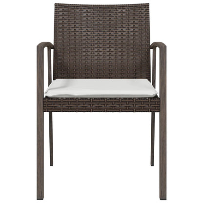 Sedie Giardino con Cuscini 6pz Marroni 56,5x57x83 cm Polyrattan - homemem39