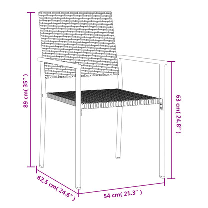 Sedie da Giardino 6 pz Nere 54x62,5x89 cm in Polyrattan - homemem39